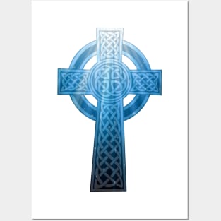 Radiant Blue Celtic Cross Posters and Art